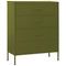 Lady Jillian -  Chest of Drawers Olive Green 80x35x101,5 cm Steel